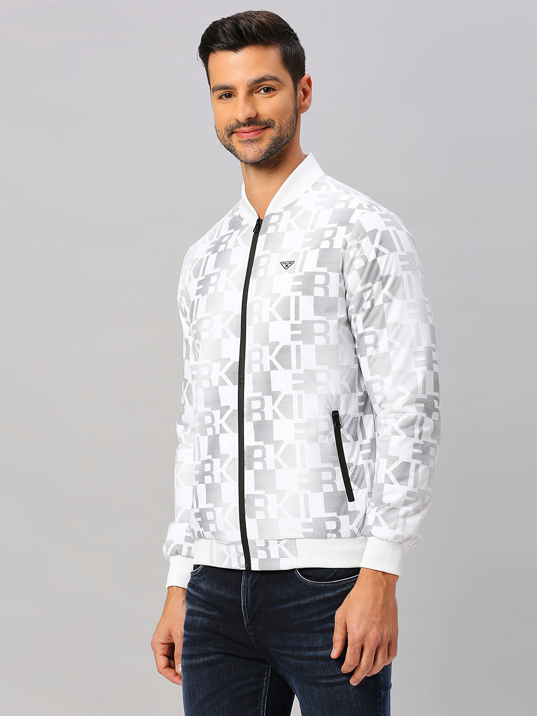 Killer Men White Bomber Neck Jackets