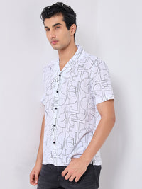 Killer Men White Printed Slim Fit Shirts