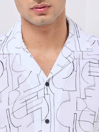 Killer Men White Printed Slim Fit Shirts