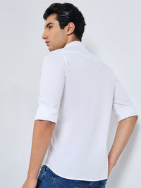 Killer Men White Solid Slim Fit Shirts