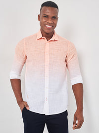 Killer Men Peach Printed Slim Fit Shirts