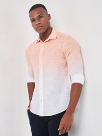 Killer Men Peach Printed Slim Fit Shirts