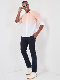 Killer Men Peach Printed Slim Fit Shirts