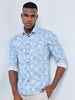 Killer Men Blue Printed Slim Fit Shirts