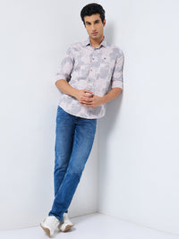 Killer Men Pink Printed Slim Fit Shirts