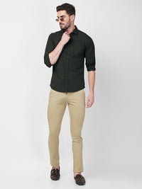 Killer Men Olive Checks Slim Fit Shirts