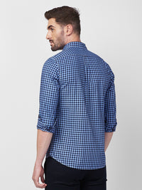 Killer Men Blue Checks Slim Fit Shirts
