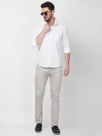 Killer Men White Solid Slim Fit Shirts