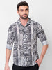 Killer Men Grey Printed Slim Fit Shirts