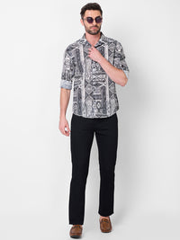Killer Men Grey Printed Slim Fit Shirts