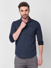 Killer Men Navy Printed Slim Fit Shirts