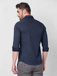 Killer Men Navy Printed Slim Fit Shirts