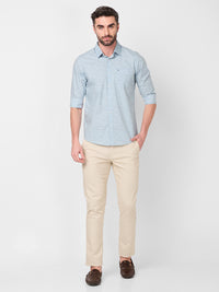 Killer Men Light Blue Printed Slim Fit Shirts