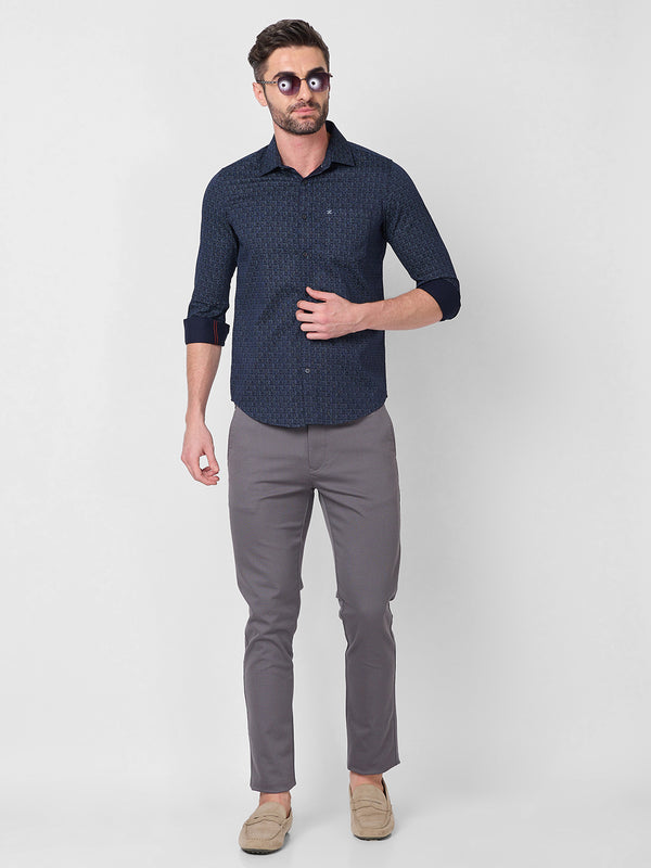Killer Men Navy Printed Slim Fit Shirts