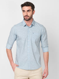 Killer Men Light Blue Printed Slim Fit Shirts