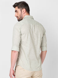 Killer Men Light Green Printed Slim Fit Shirts