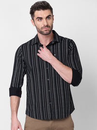 Killer Men Black Stripe Slim Fit Shirts