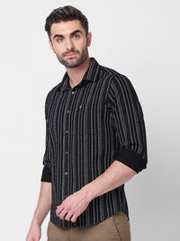 Killer Men Black Stripe Slim Fit Shirts
