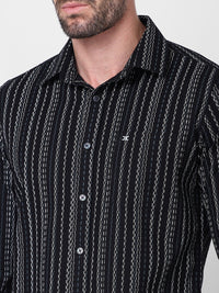 Killer Men Black Stripe Slim Fit Shirts