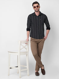 Killer Men Black Stripe Slim Fit Shirts