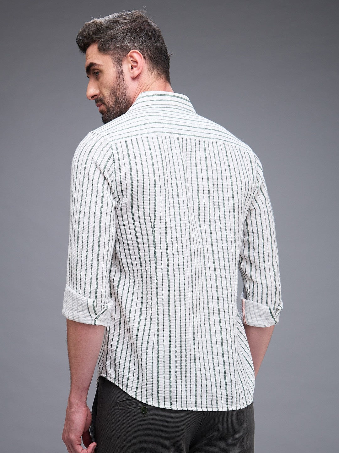 Killer Men Green Printed Slim Fit Shirts