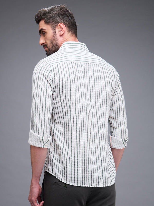 Killer Men Green Printed Slim Fit Shirts