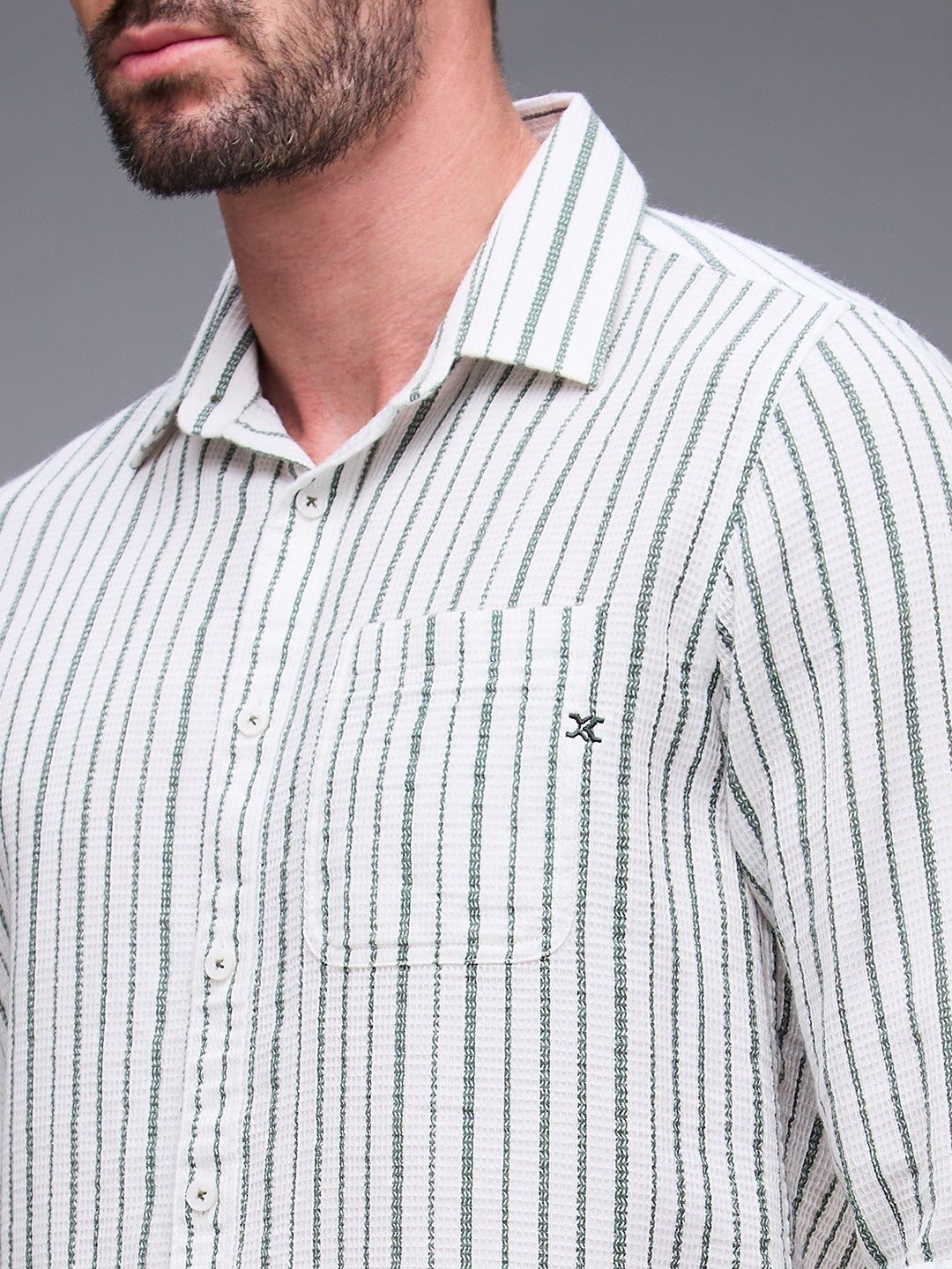 Killer Men Green Printed Slim Fit Shirts