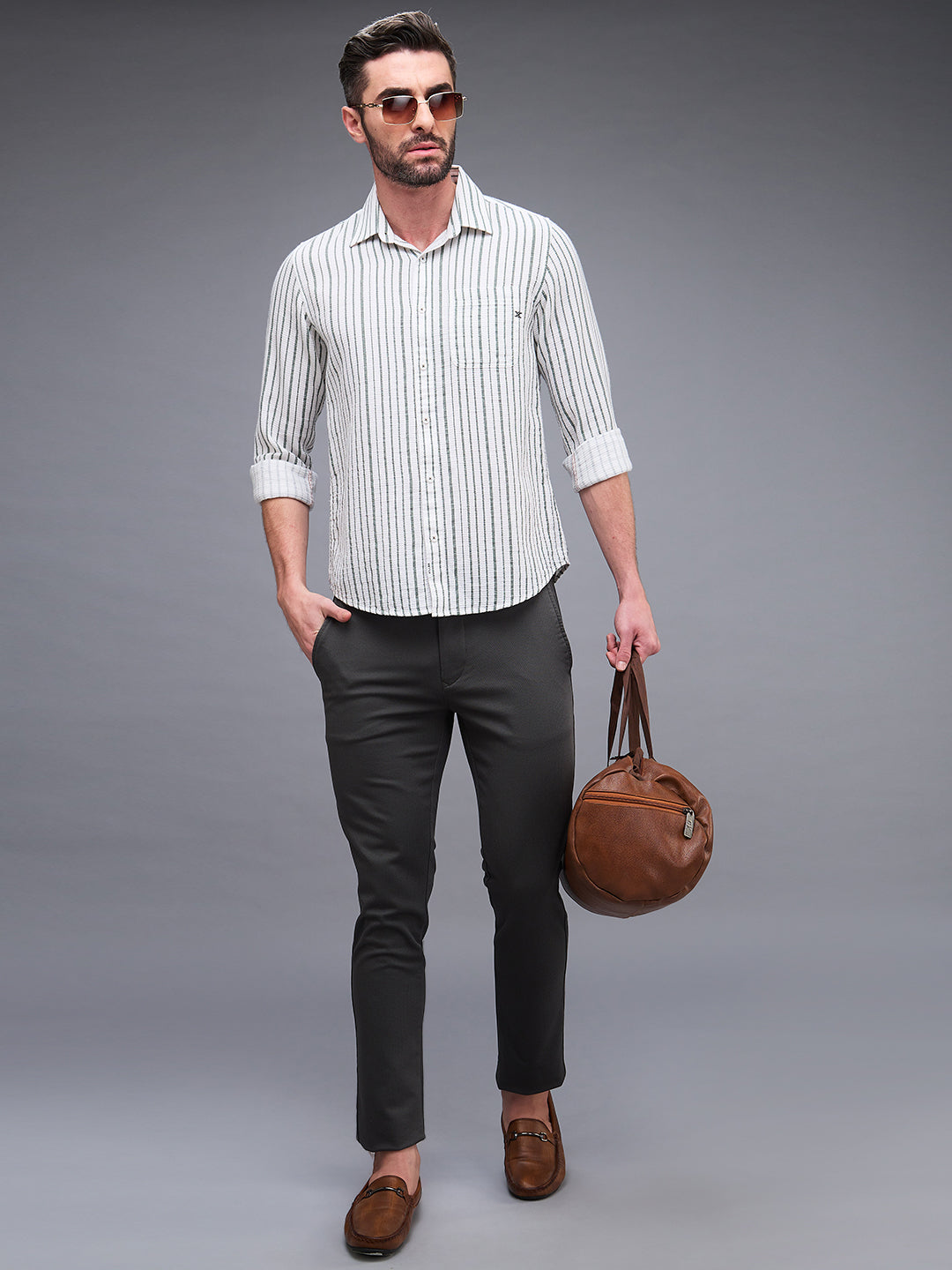 Killer Men Green Printed Slim Fit Shirts