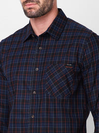 Killer Men Navy Checks Slim Fit Shirts