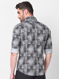 Killer Men Grey Printed Slim Fit Shirts
