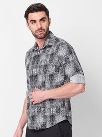 Killer Men Grey Printed Slim Fit Shirts