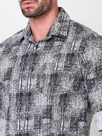 Killer Men Grey Printed Slim Fit Shirts