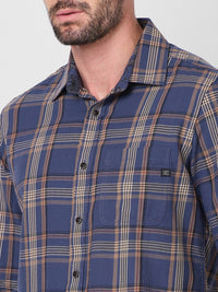 Killer Men Blue Checks Slim Fit Shirts
