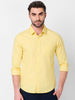 Killer Men Light Yellow Solid Slim Fit Shirts