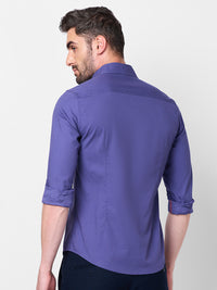 Killer Men Lavender Solid Slim Fit Shirts