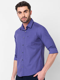 Killer Men Lavender Solid Slim Fit Shirts