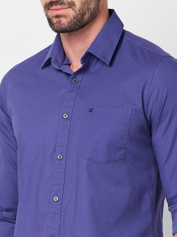 Killer Men Lavender Solid Slim Fit Shirts