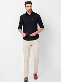 Killer Men Black Solid Slim Fit Shirts