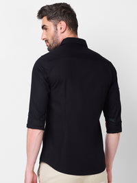 Killer Men Black Solid Slim Fit Shirts