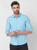 Killer Men Light Blue Solid Slim Fit Shirts