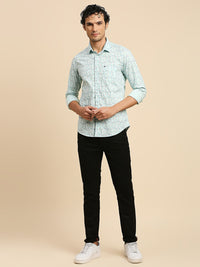 Killer Men Mint Printed Slim Fit Shirts