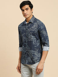 Killer Men Navy Printed Slim Fit Shirts
