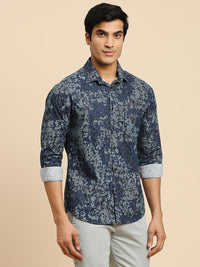 Killer Men Navy Printed Slim Fit Shirts