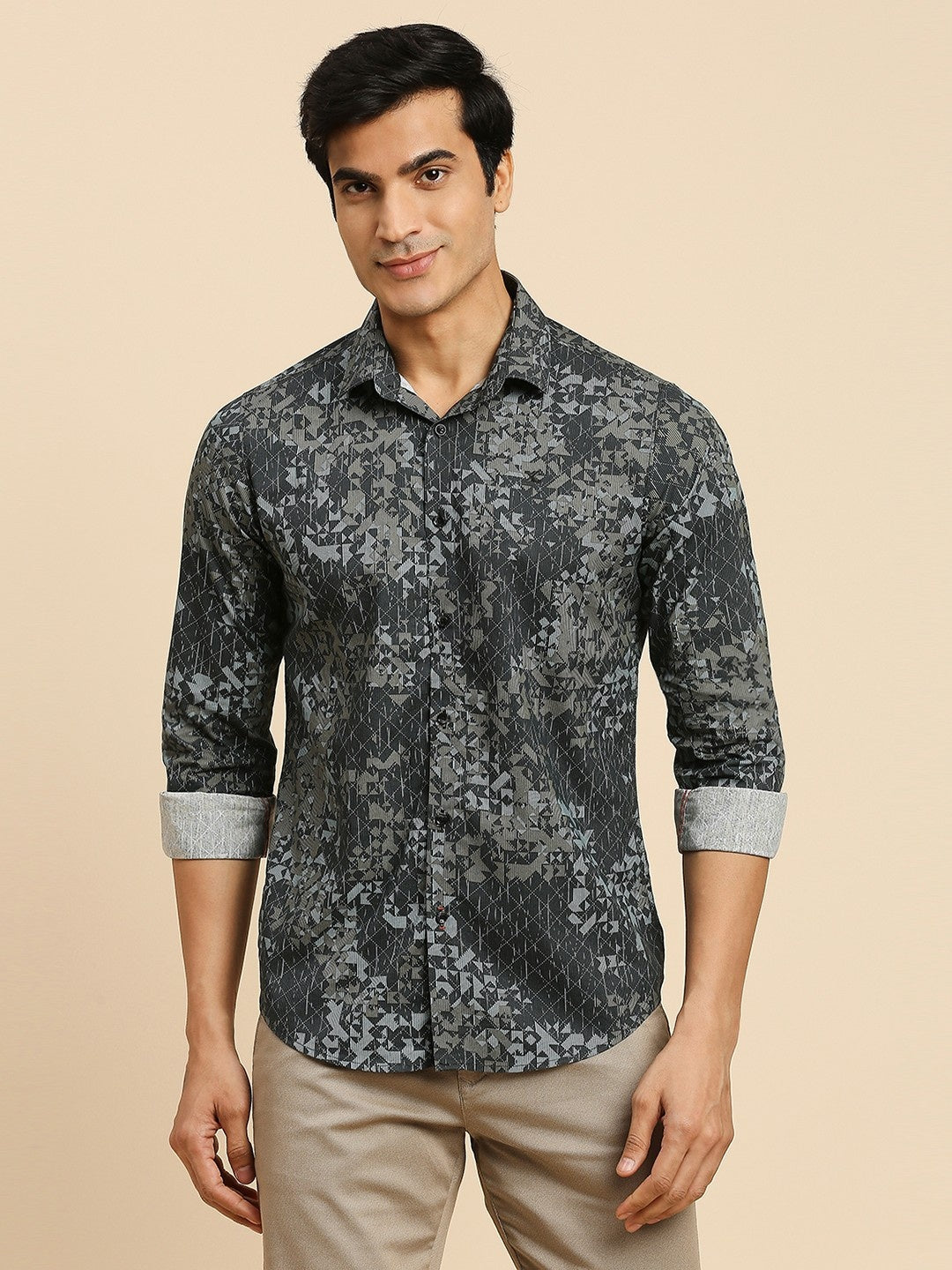 Killer Men Black Printed Slim Fit Shirts