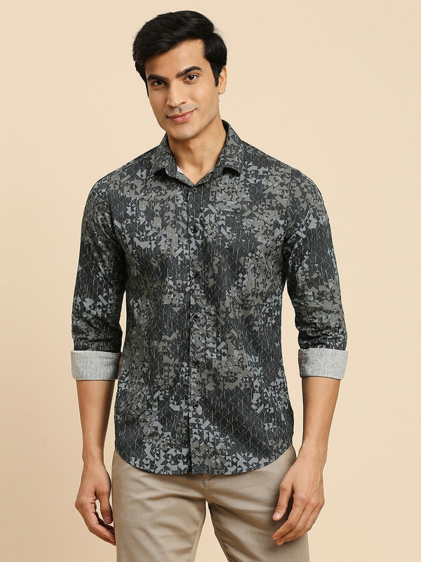 Killer Men Black Printed Slim Fit Shirts
