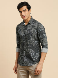 Killer Men Black Printed Slim Fit Shirts