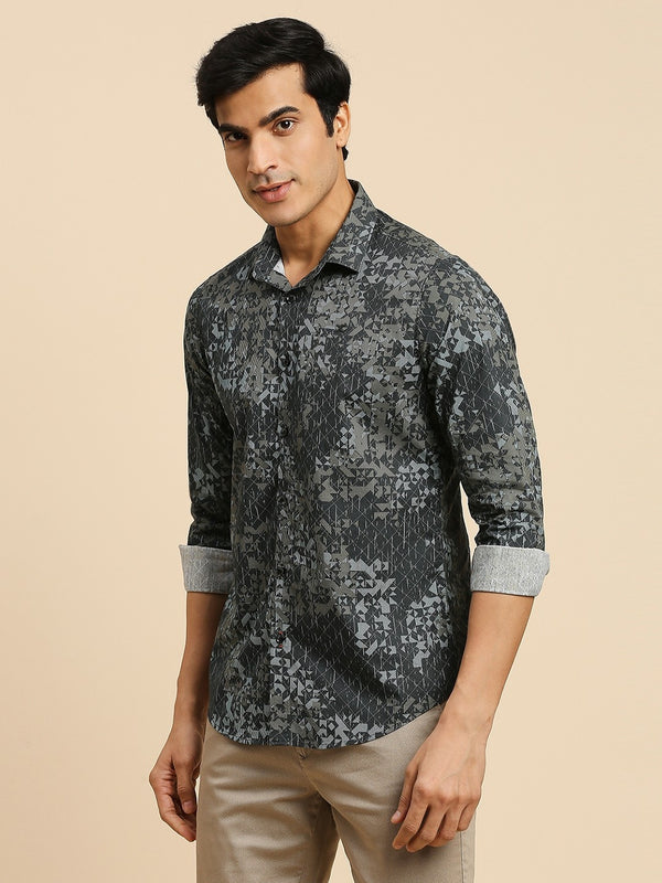 Killer Men Black Printed Slim Fit Shirts