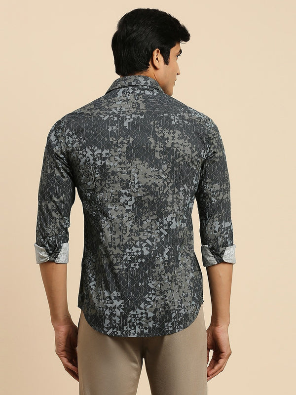Killer Men Black Printed Slim Fit Shirts