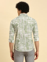 Killer Men Olive Printed Slim Fit Shirts