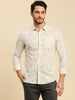 Killer Men Cream Printed Slim Fit Shirts